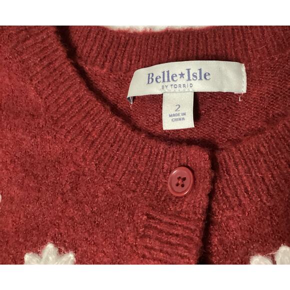 Belle Isle by torrid Button Front Cardigan embroidered size 2X red - Picture 8 of 10